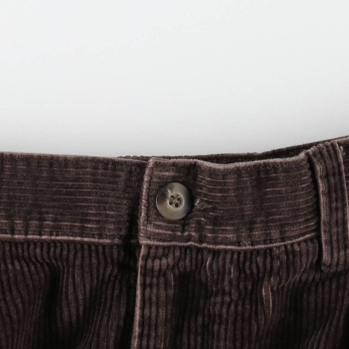 St. John's Bay two-pleat corduroy pants, men's size W33 (approx.) cotton brown type Vintage Second Hand