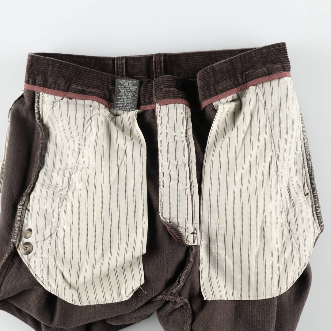 St. John's Bay two-pleat corduroy pants, men's size W33 (approx.) cotton brown type Vintage Second Hand