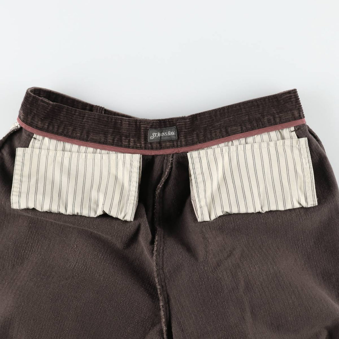 St. John's Bay two-pleat corduroy pants, men's size W33 (approx.) cotton brown type Vintage Second Hand