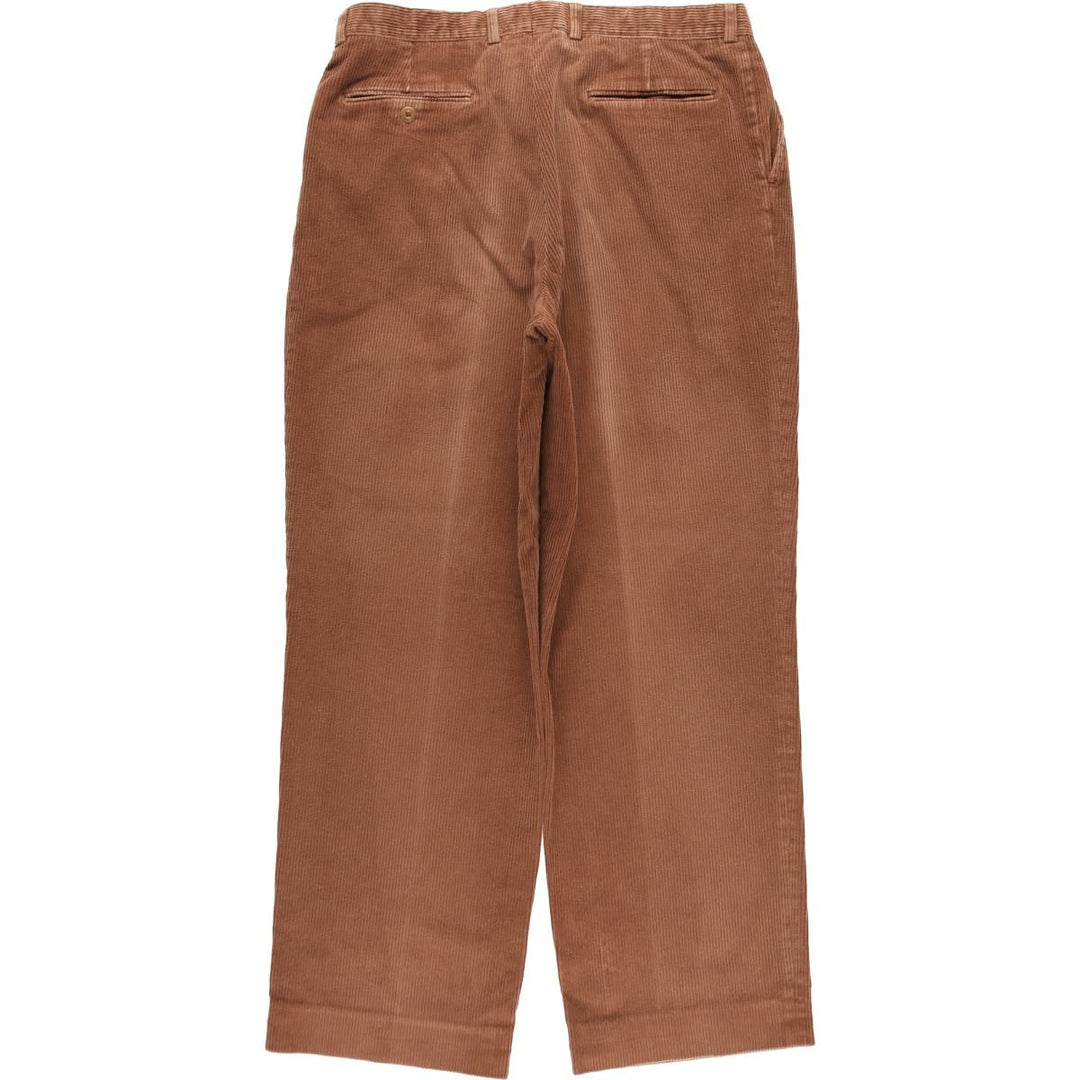 80s-90'S Orvis Two-Pleat Corduroy Pants, Made in USA, Men's W35 (approx.), Vintage cotton brown type Vintage Second Hand