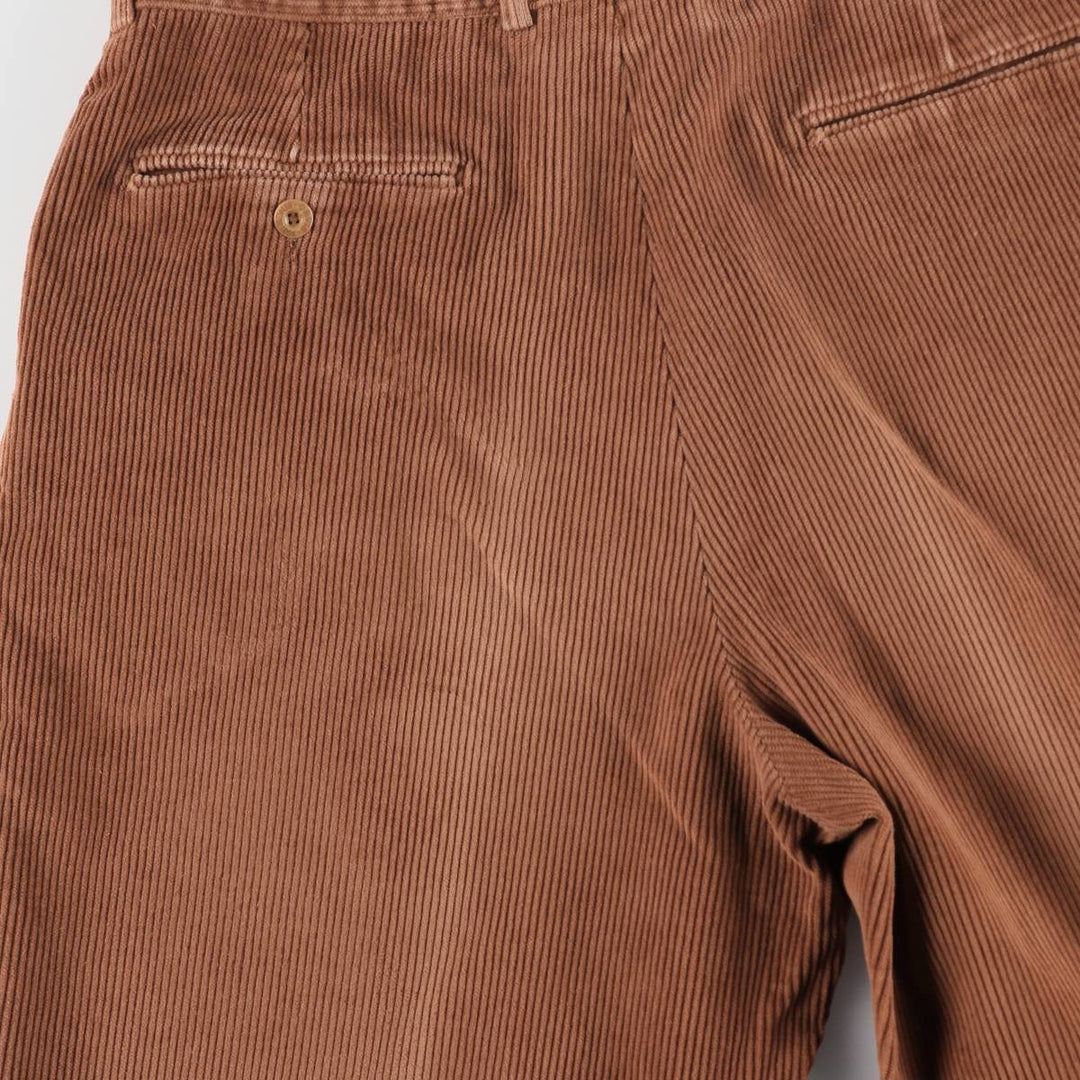 80s-90'S Orvis Two-Pleat Corduroy Pants, Made in USA, Men's W35 (approx.), Vintage cotton brown type Vintage Second Hand