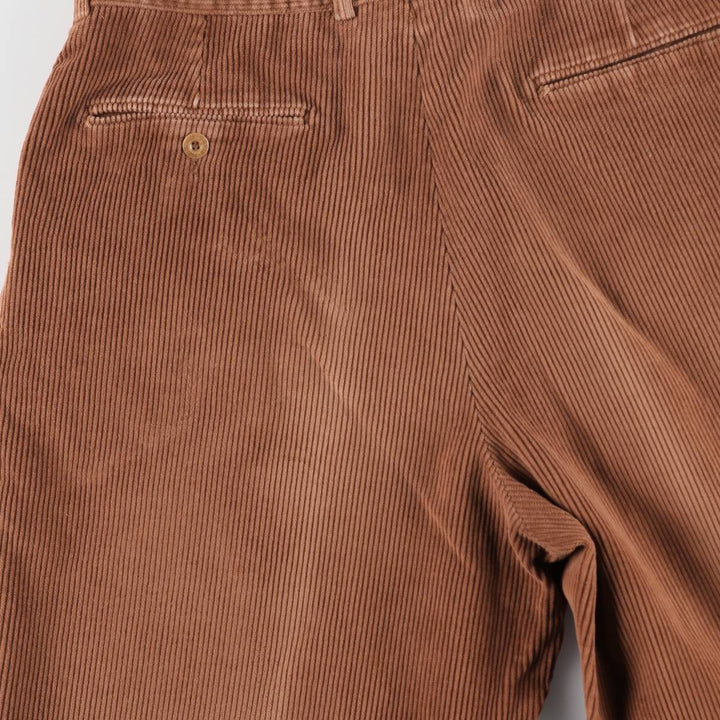 80s-90'S Orvis Two-Pleat Corduroy Pants, Made in USA, Men's W35 (approx.), Vintage cotton brown type Vintage Second Hand