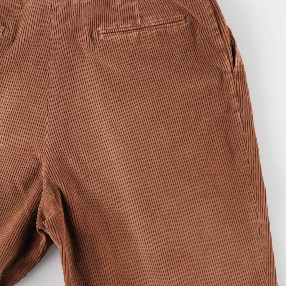 80s-90'S Orvis Two-Pleat Corduroy Pants, Made in USA, Men's W35 (approx.), Vintage cotton brown type Vintage Second Hand