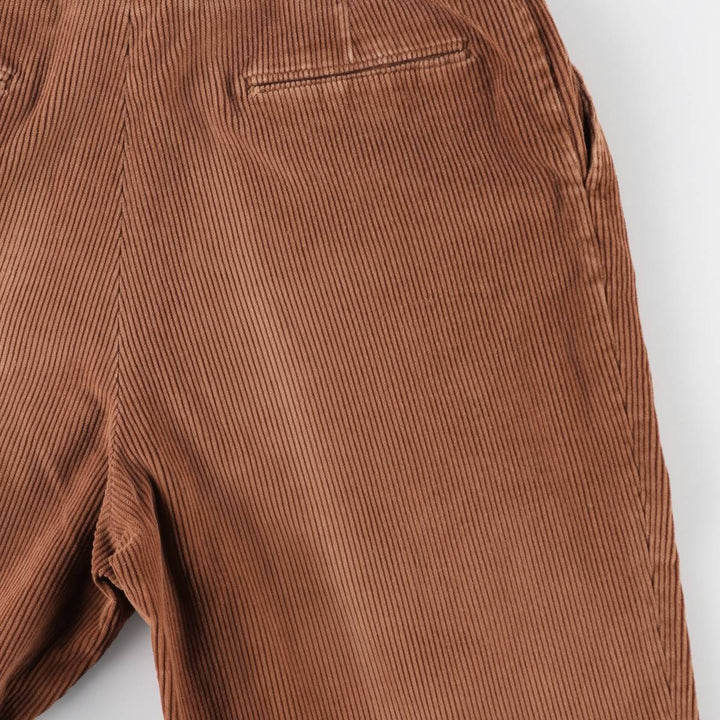 80s-90'S Orvis Two-Pleat Corduroy Pants, Made in USA, Men's W35 (approx.), Vintage cotton brown type Vintage Second Hand