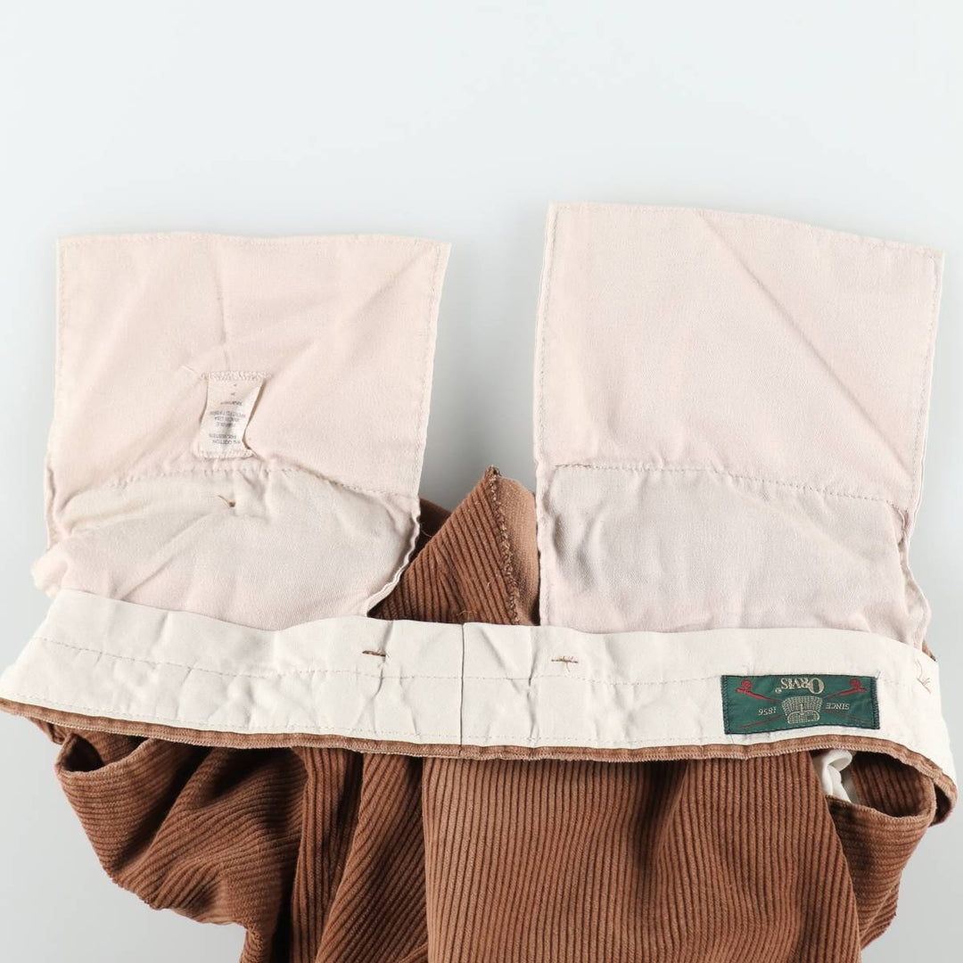 80s-90'S Orvis Two-Pleat Corduroy Pants, Made in USA, Men's W35 (approx.), Vintage cotton brown type Vintage Second Hand