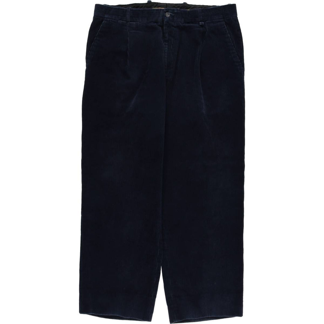 Plain corduroy pants, made in Spain, size 46 (equivalent to men's W37), thick corduroy, zipper fly, wide wale. cotton navy blue type Vintage Second Hand