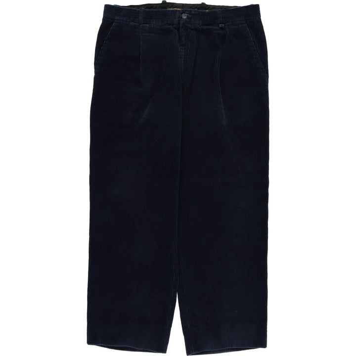 Plain corduroy pants, made in Spain, size 46 (equivalent to men's W37), thick corduroy, zipper fly, wide wale. cotton navy blue type Vintage Second Hand