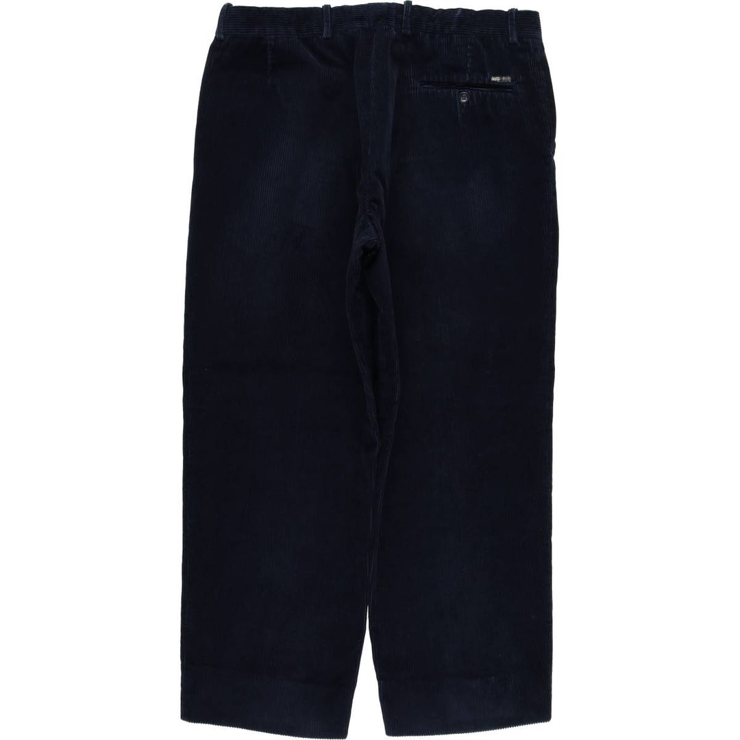 Plain corduroy pants, made in Spain, size 46 (equivalent to men's W37), thick corduroy, zipper fly, wide wale. cotton navy blue type Vintage Second Hand