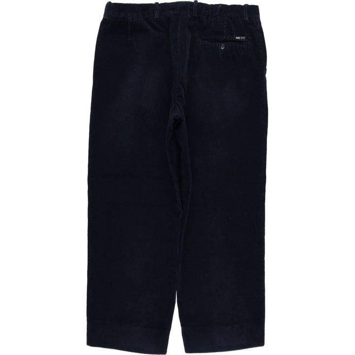 Plain corduroy pants, made in Spain, size 46 (equivalent to men's W37), thick corduroy, zipper fly, wide wale. cotton navy blue type Vintage Second Hand