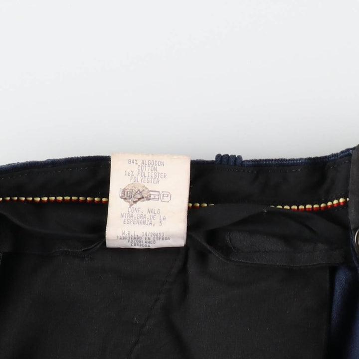 Plain corduroy pants, made in Spain, size 46 (equivalent to men's W37), thick corduroy, zipper fly, wide wale. cotton navy blue type Vintage Second Hand