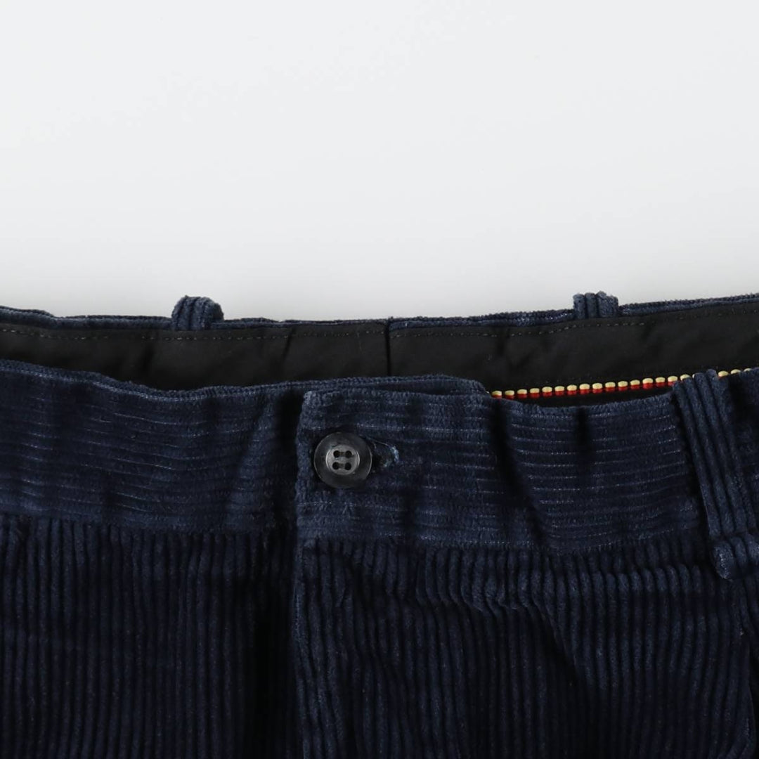 Plain corduroy pants, made in Spain, size 46 (equivalent to men's W37), thick corduroy, zipper fly, wide wale. cotton navy blue type Vintage Second Hand