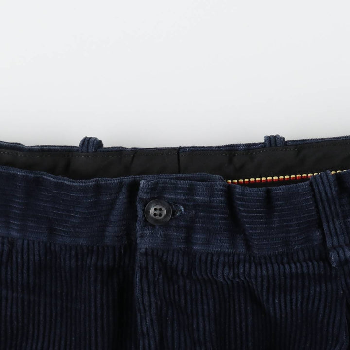 Plain corduroy pants, made in Spain, size 46 (equivalent to men's W37), thick corduroy, zipper fly, wide wale. cotton navy blue type Vintage Second Hand