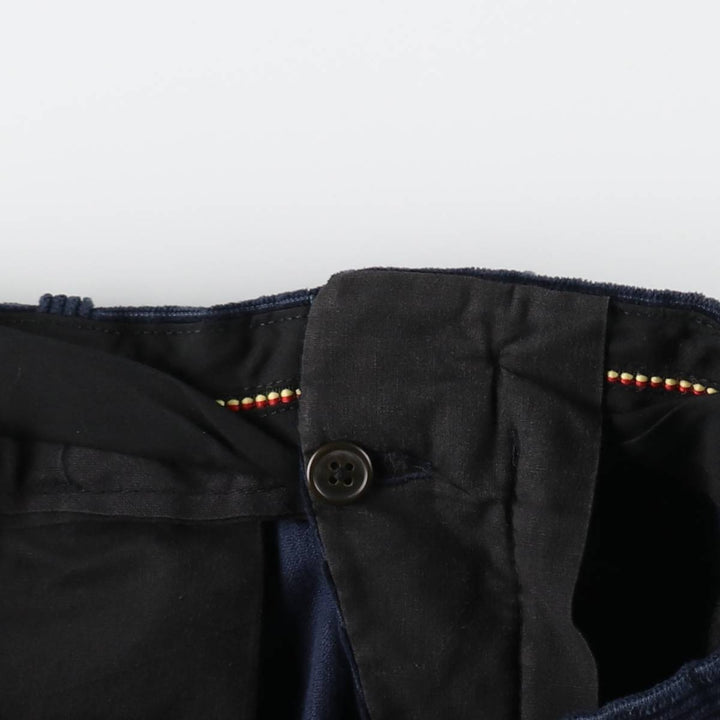 Plain corduroy pants, made in Spain, size 46 (equivalent to men's W37), thick corduroy, zipper fly, wide wale. cotton navy blue type Vintage Second Hand
