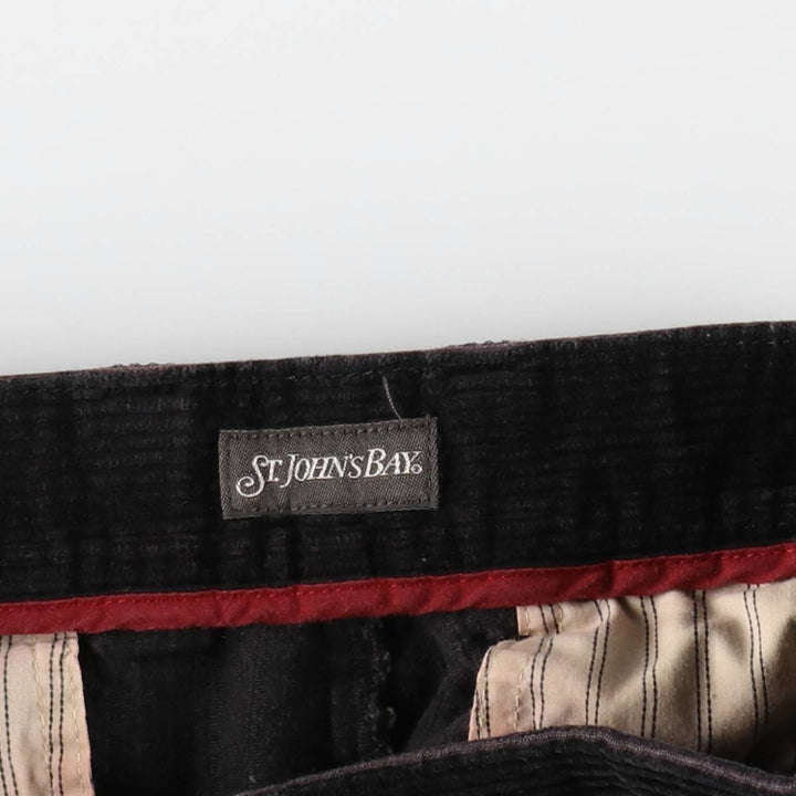 St. John's Bay two-pleat corduroy pants, men's size W36 (approx.) cotton black type Vintage Second Hand