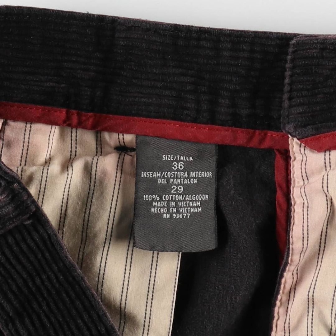 St. John's Bay two-pleat corduroy pants, men's size W36 (approx.) cotton black type Vintage Second Hand