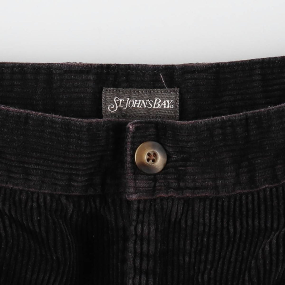 St. John's Bay two-pleat corduroy pants, men's size W36 (approx.) cotton black type Vintage Second Hand