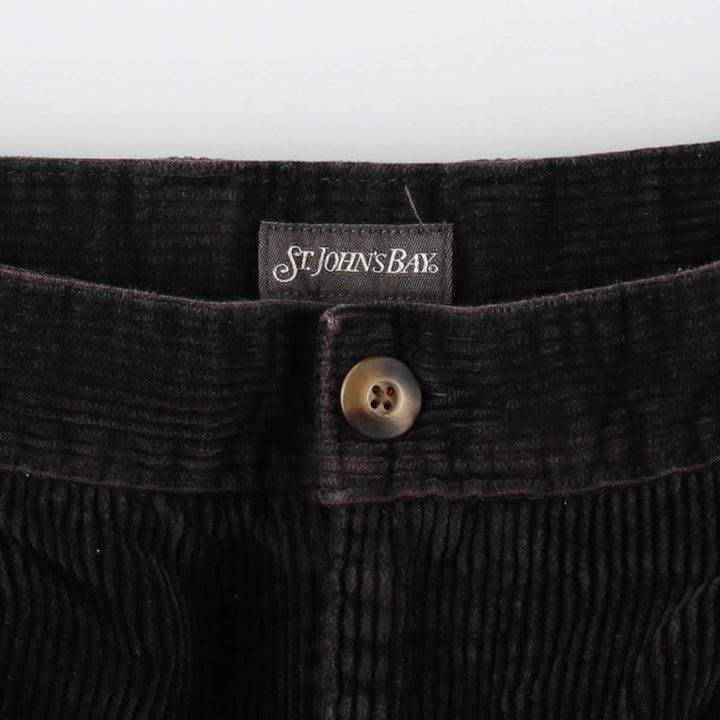 St. John's Bay two-pleat corduroy pants, men's size W36 (approx.) cotton black type Vintage Second Hand