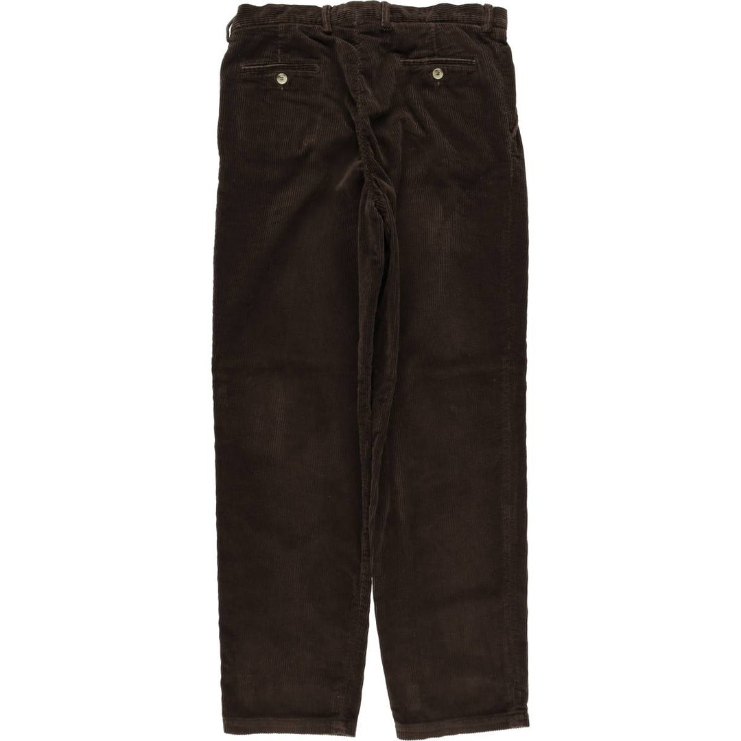 PULL and BEAR Two-Pleat Corduroy Pants, Men's Size W34 (approx.), Vintage unclear brown type Vintage Second Hand