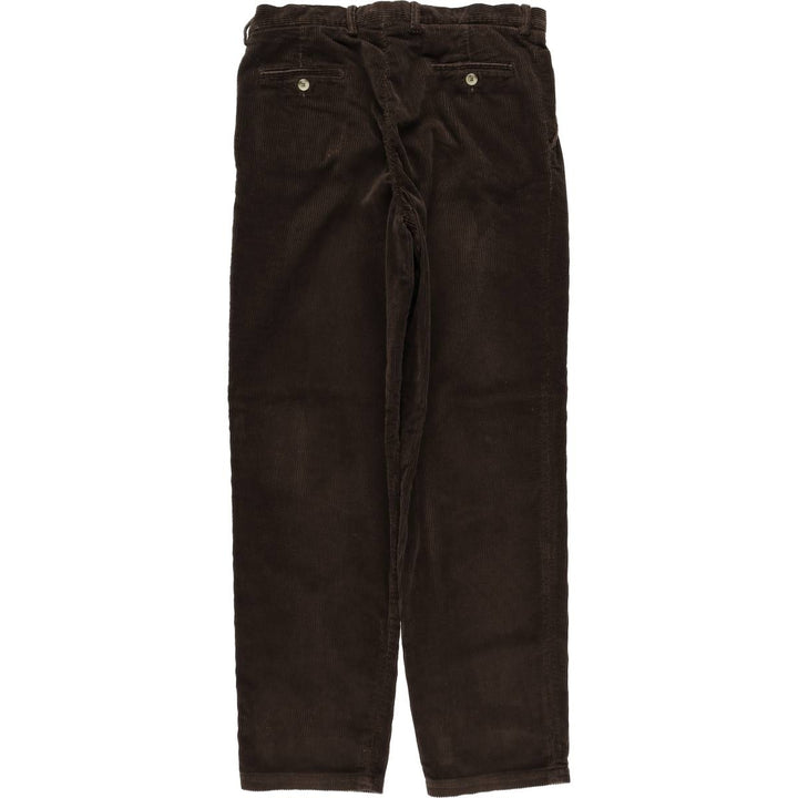 PULL and BEAR Two-Pleat Corduroy Pants, Men's Size W34 (approx.), Vintage unclear brown type Vintage Second Hand