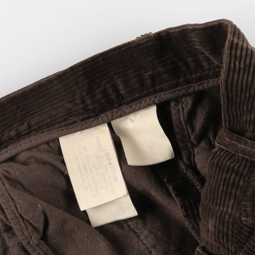 PULL and BEAR Two-Pleat Corduroy Pants, Men's Size W34 (approx.), Vintage unclear brown type Vintage Second Hand