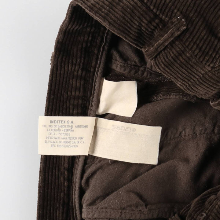 PULL and BEAR Two-Pleat Corduroy Pants, Men's Size W34 (approx.), Vintage unclear brown type Vintage Second Hand