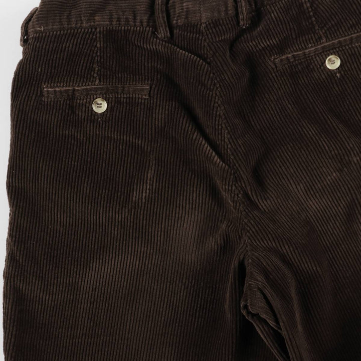 PULL and BEAR Two-Pleat Corduroy Pants, Men's Size W34 (approx.), Vintage unclear brown type Vintage Second Hand