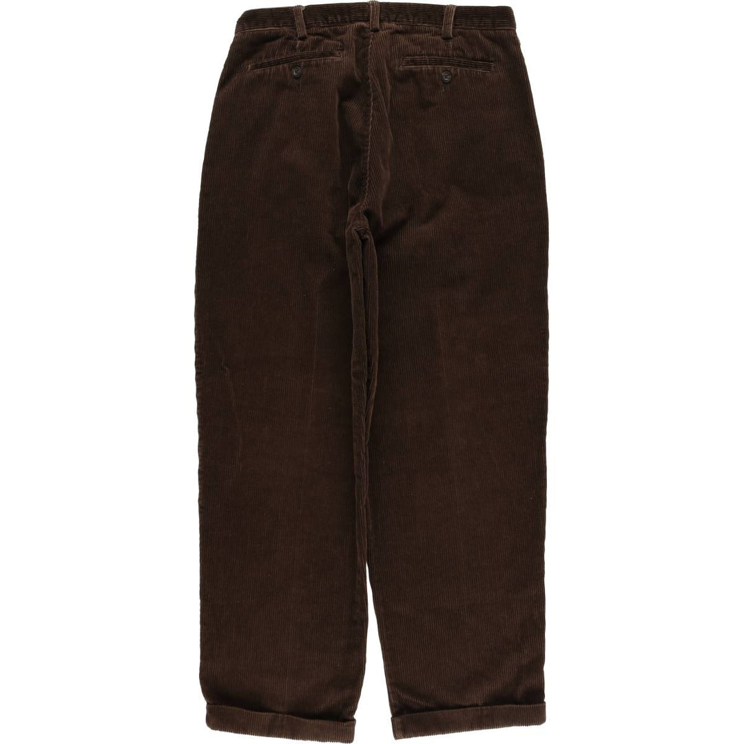 Van Heusen corduroy pants with two pleats, men's size W34 (approx.) cotton brown type Vintage Second Hand