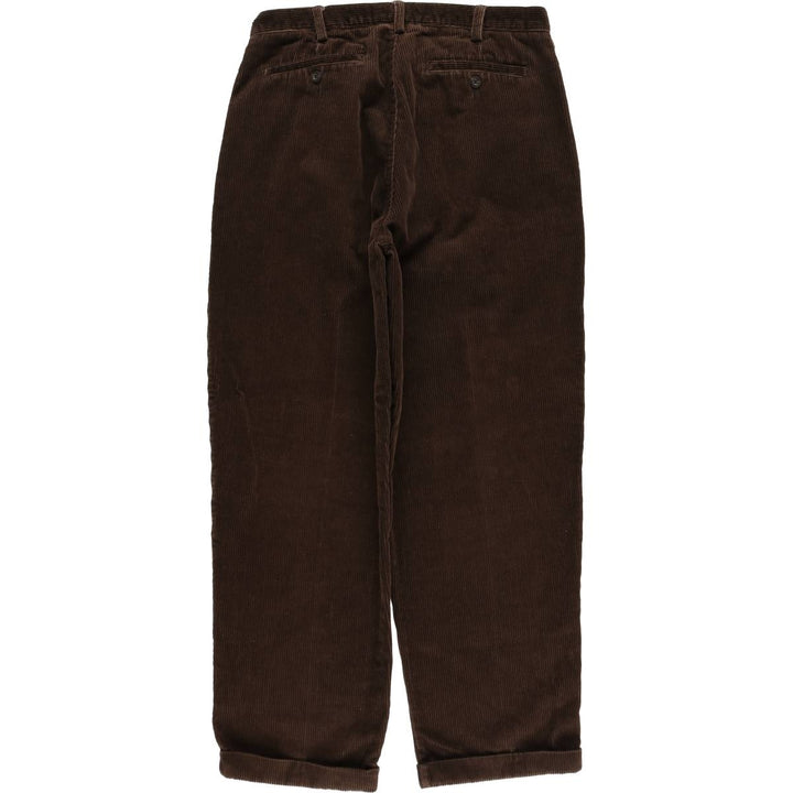Van Heusen corduroy pants with two pleats, men's size W34 (approx.) cotton brown type Vintage Second Hand