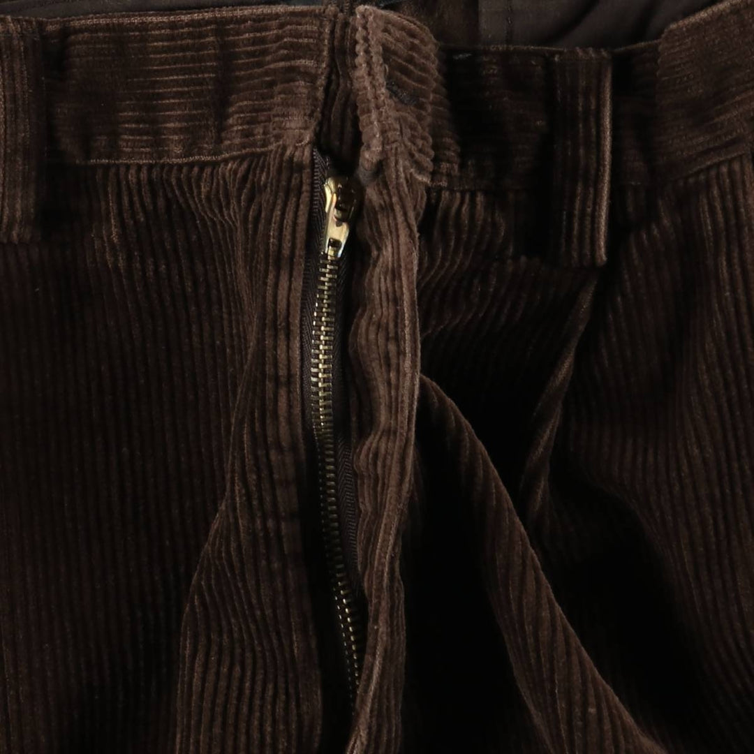 Van Heusen corduroy pants with two pleats, men's size W34 (approx.) cotton brown type Vintage Second Hand