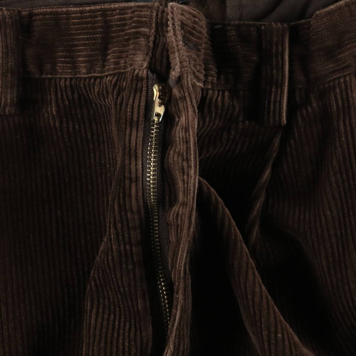 Van Heusen corduroy pants with two pleats, men's size W34 (approx.) cotton brown type Vintage Second Hand
