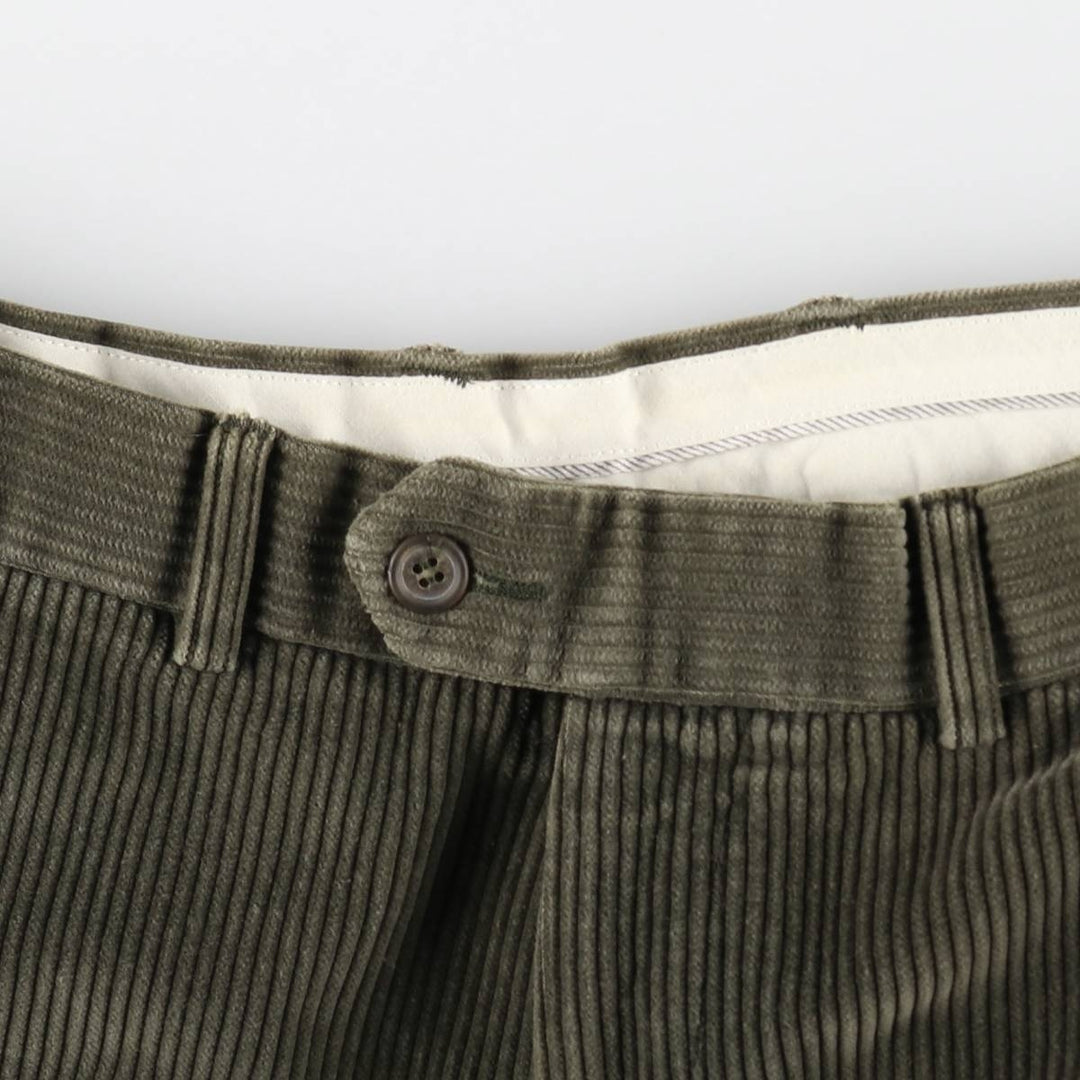 MARKS AND SPENCER ST MICHAEL Corduroy Pants, Made in England, Men's, Size W36 cotton Green type dark green Vintage Second Hand