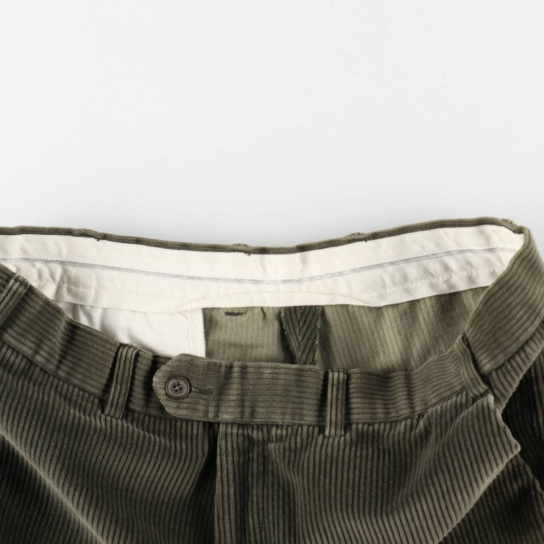 MARKS AND SPENCER ST MICHAEL Corduroy Pants, Made in England, Men's, Size W36 cotton Green type dark green Vintage Second Hand