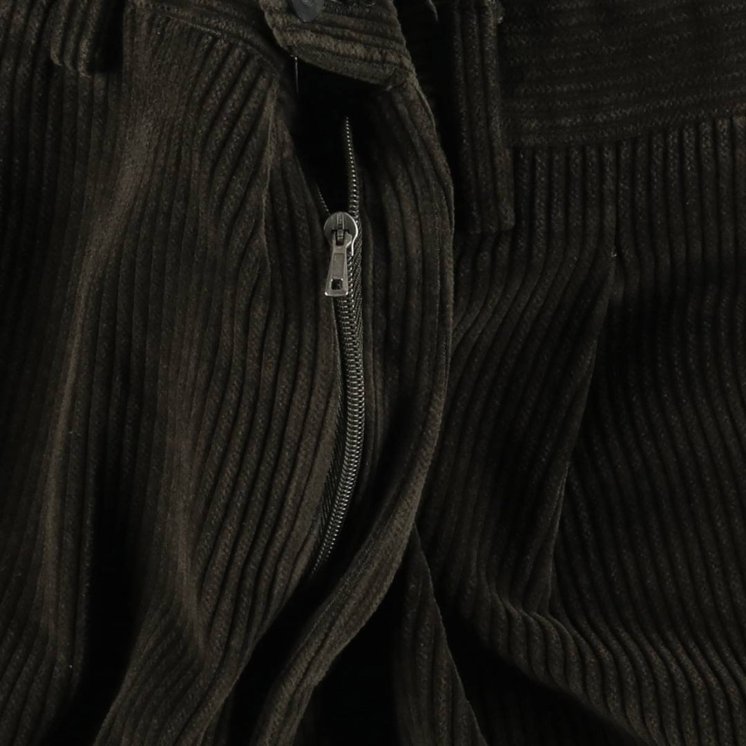 PAUL AND BENSON Wide-wale corduroy pants with one pleat, men's size W37 (approx.) cotton Khaki type sage green Vintage Second Hand