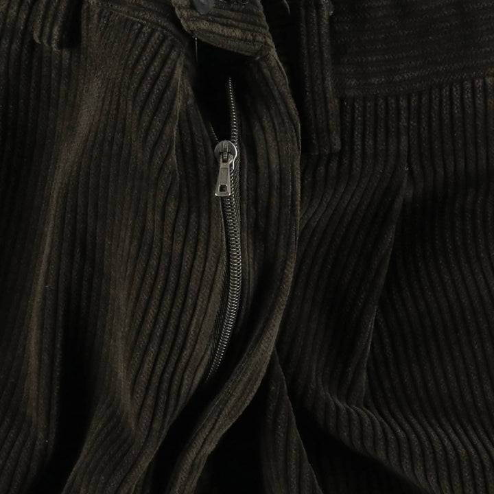 PAUL AND BENSON Wide-wale corduroy pants with one pleat, men's size W37 (approx.) cotton Khaki type sage green Vintage Second Hand