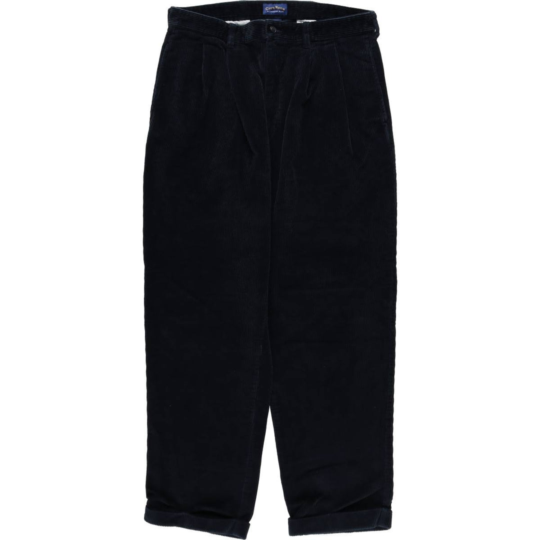 CHARTER CLUB CLUB ROOM Two-Pleat Corduroy Pants, Men's Size W33 (approx.) cotton navy blue type Vintage Second Hand