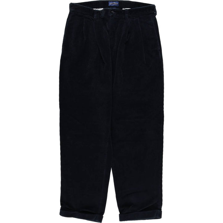 CHARTER CLUB CLUB ROOM Two-Pleat Corduroy Pants, Men's Size W33 (approx.) cotton navy blue type Vintage Second Hand
