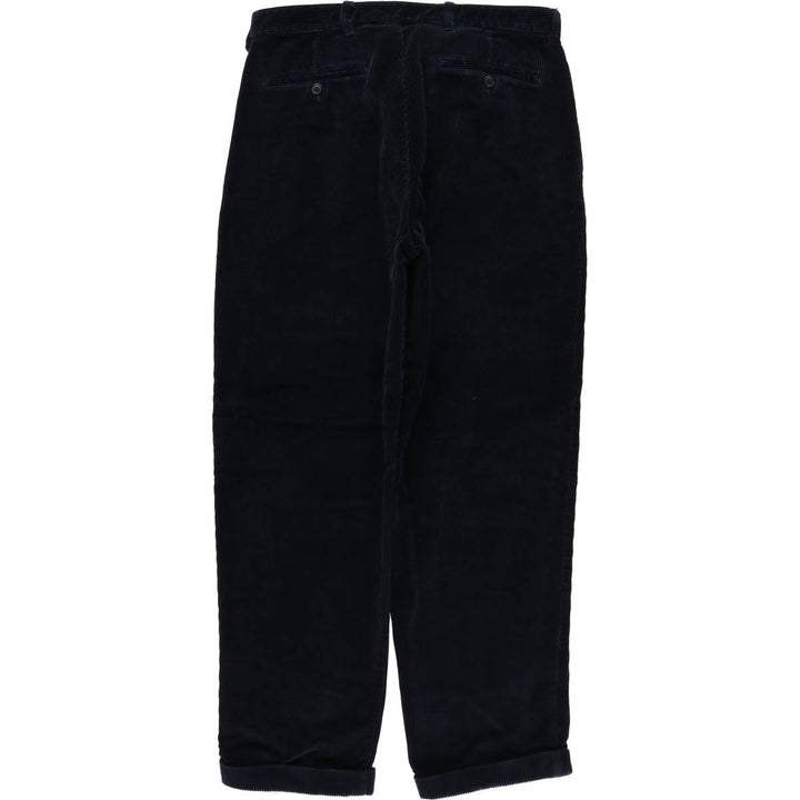 CHARTER CLUB CLUB ROOM Two-Pleat Corduroy Pants, Men's Size W33 (approx.) cotton navy blue type Vintage Second Hand