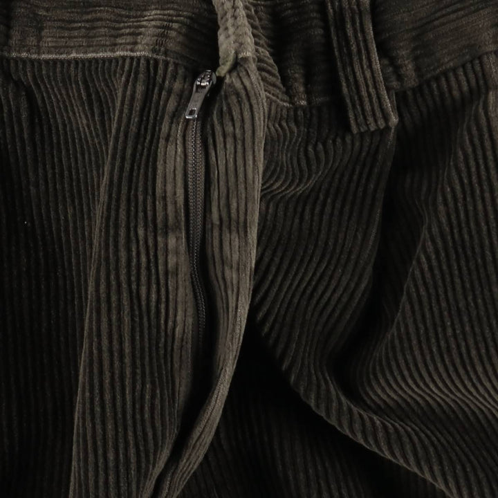 MARKS AND SPENCER ST MICHAEL Two-Pleat Corduroy Pants, Men's Size W31 (approx.) cotton Khaki type sage green Vintage Second Hand