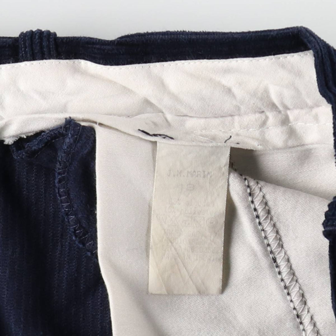 JMMARIN One-Pleat Corduroy Pants, Made in Spain, Men's W37 (approx.) cotton navy blue type Vintage Second Hand
