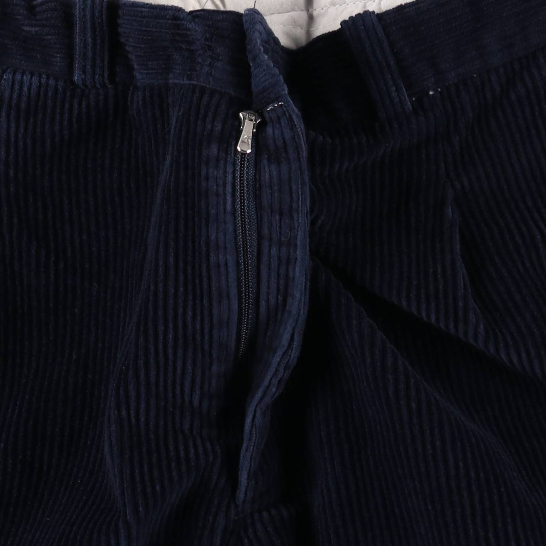 JMMARIN One-Pleat Corduroy Pants, Made in Spain, Men's W37 (approx.) cotton navy blue type Vintage Second Hand