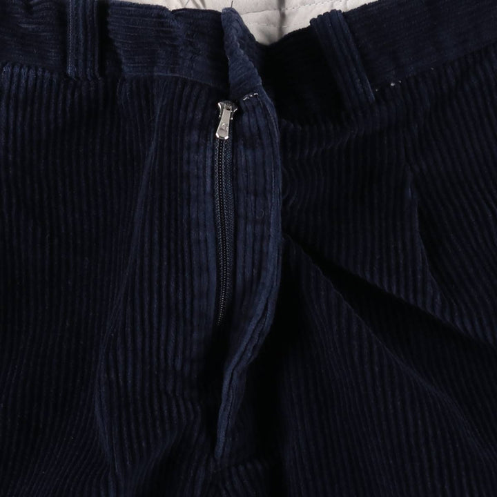 JMMARIN One-Pleat Corduroy Pants, Made in Spain, Men's W37 (approx.) cotton navy blue type Vintage Second Hand