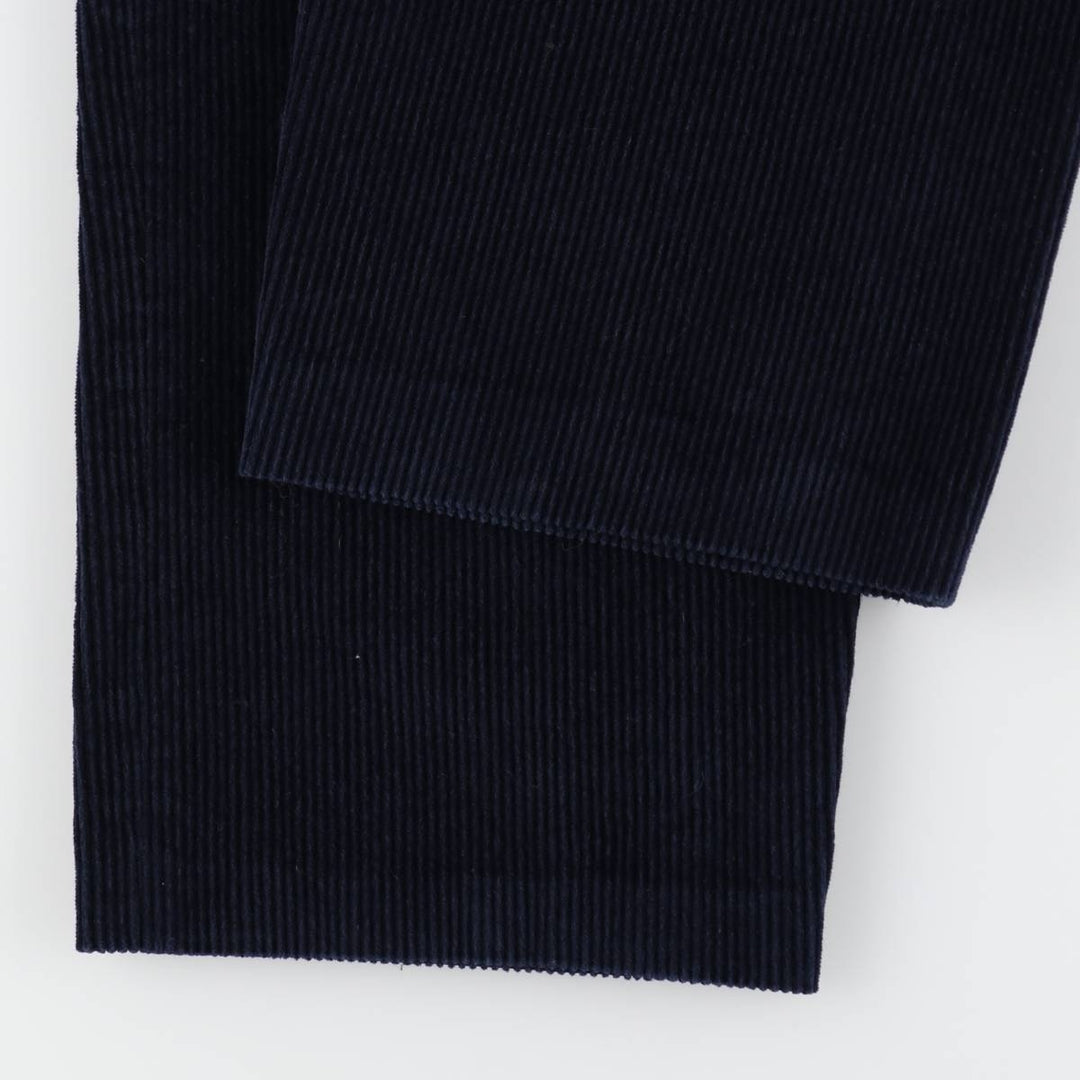 JMMARIN One-Pleat Corduroy Pants, Made in Spain, Men's W37 (approx.) cotton navy blue type Vintage Second Hand