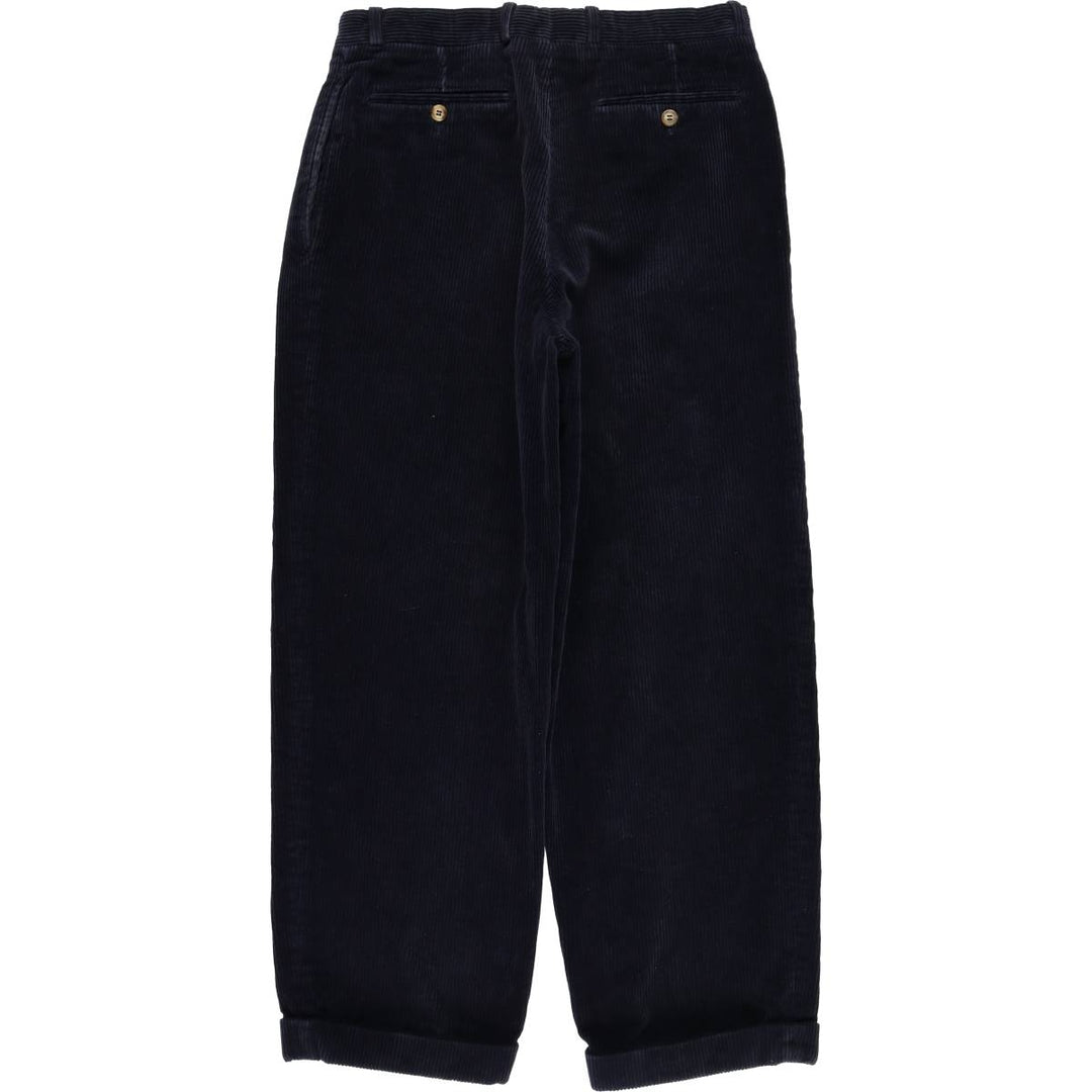 CAIRNS Two-Pleat Corduroy Pants, Made in France, Men's Size W31 (approx.) cotton navy blue type Vintage Second Hand