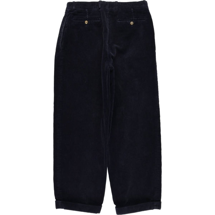 CAIRNS Two-Pleat Corduroy Pants, Made in France, Men's Size W31 (approx.) cotton navy blue type Vintage Second Hand