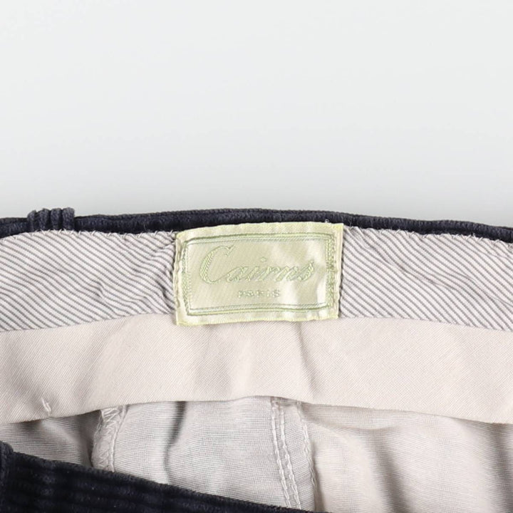 CAIRNS Two-Pleat Corduroy Pants, Made in France, Men's Size W31 (approx.) cotton navy blue type Vintage Second Hand