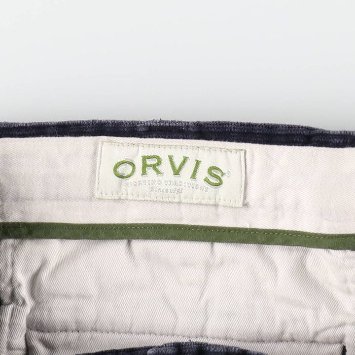 2000'S Orvis Two-pleat Corduroy Pants, Men's, Size W36 cotton navy blue type Vintage Second Hand