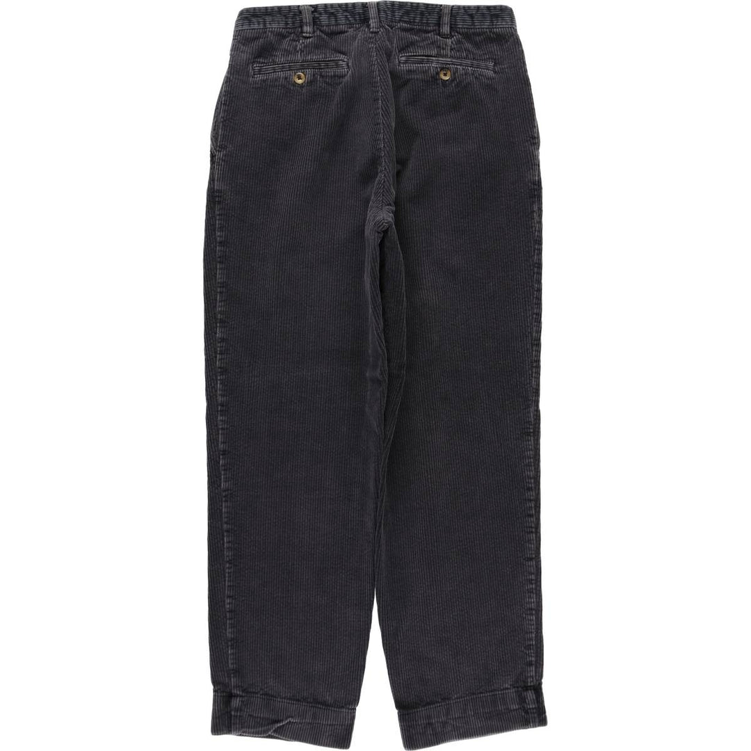 TRADER BAY Two-Pleat Wide-Wale Corduroy Pants, Men's Size W32 (approx.) cotton Charcoal Vintage Second Hand