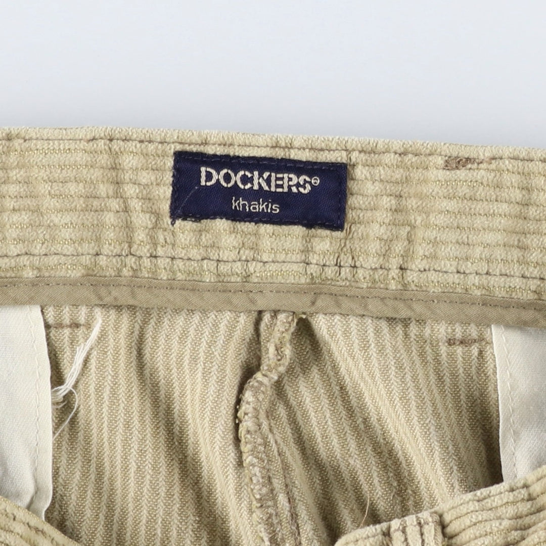 Dockers khakis two-pleat wide-wale corduroy pants, men's size W35 (approx.) unclear Beige type Vintage Second Hand