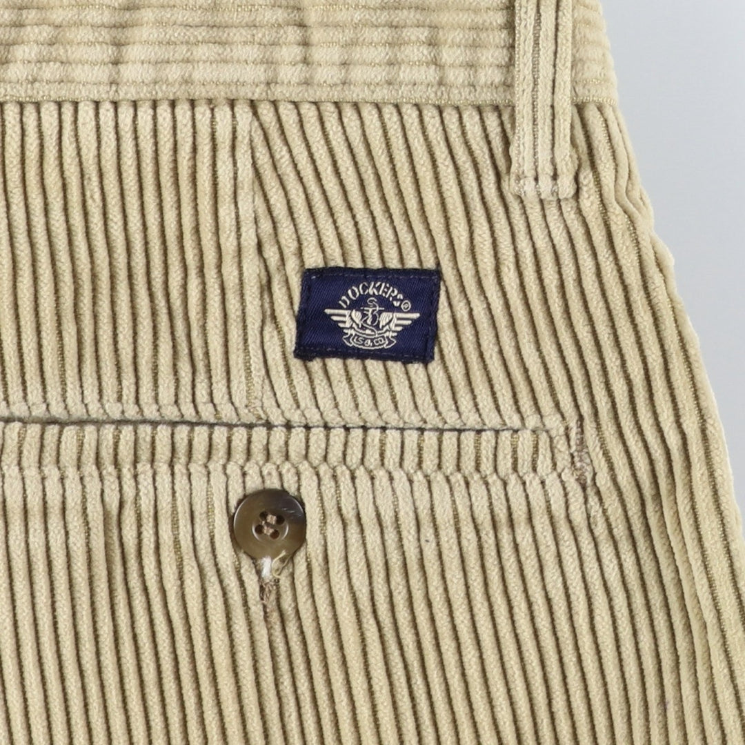 Dockers khakis two-pleat wide-wale corduroy pants, men's size W35 (approx.) unclear Beige type Vintage Second Hand