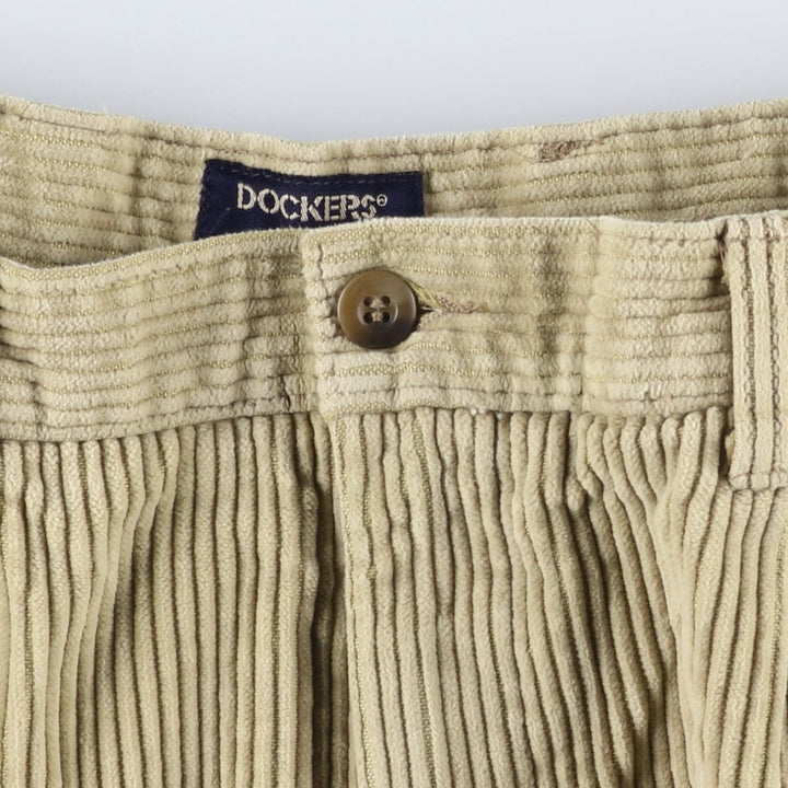Dockers khakis two-pleat wide-wale corduroy pants, men's size W35 (approx.) unclear Beige type Vintage Second Hand